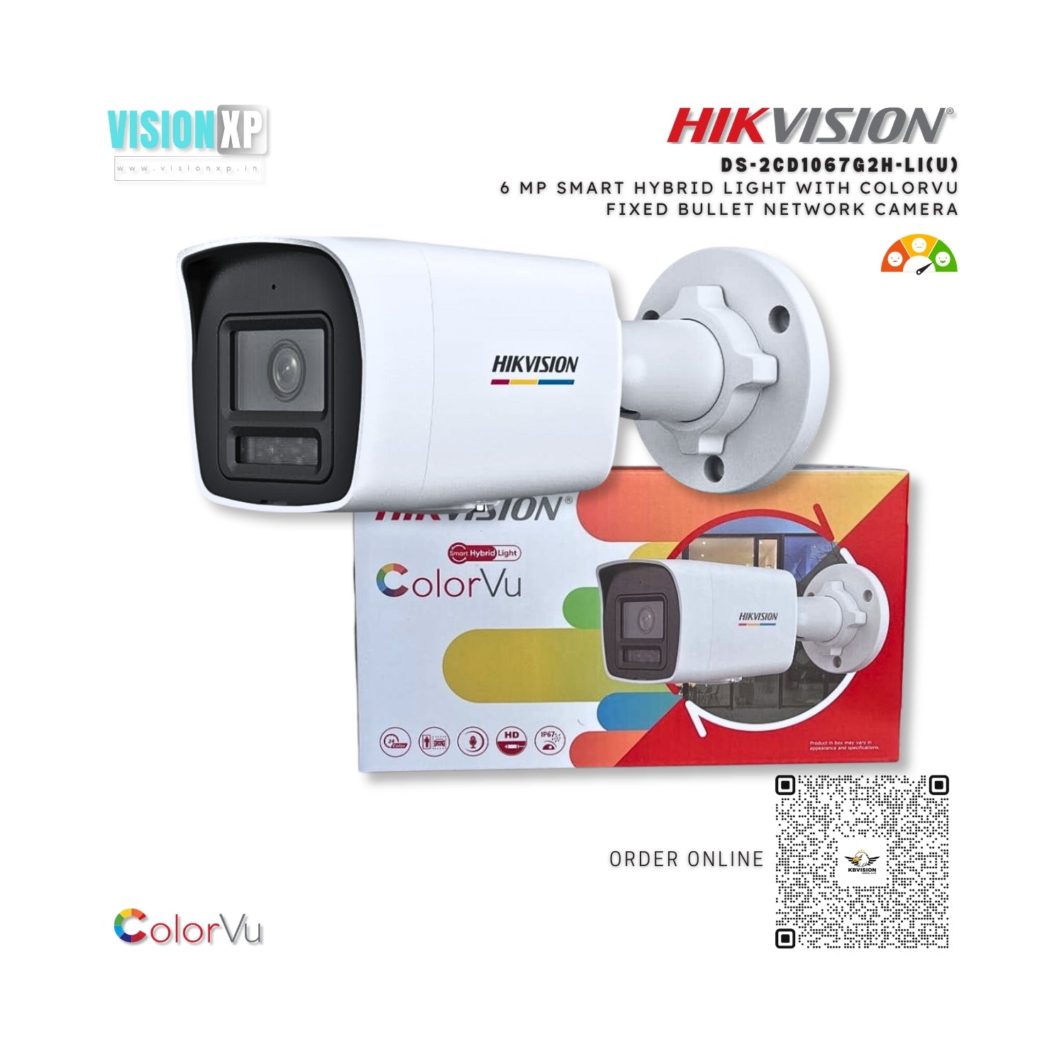 Hikvision DS-2CD1067G2H-LI(U) 6MP Smart ColourVu Network Bullet Camera Hikvision DS-2CD1067G2H-LI(U) 6MP Smart ColourVu Network Bullet Camera